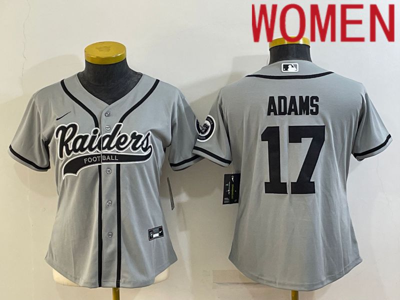 Women Oakland Raiders #17 Adams Grey 2022 Nike Co branded NFL Jerseys